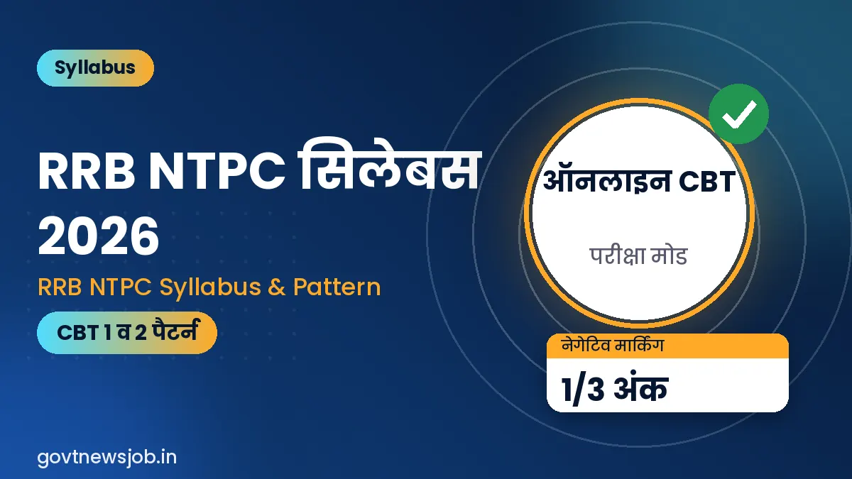 RRB NTPC Syllabus 2026 – रेलवे एनटीपीसी सिलेबस और एग्जाम पैटर्न