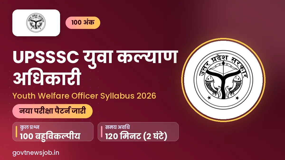 UPSSSC Youth Welfare Officer Syllabus 2026 – यूपी युवा कल्याण अधिकारी सिलेबस व परीक्षा पैटर्न